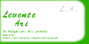 levente ari business card